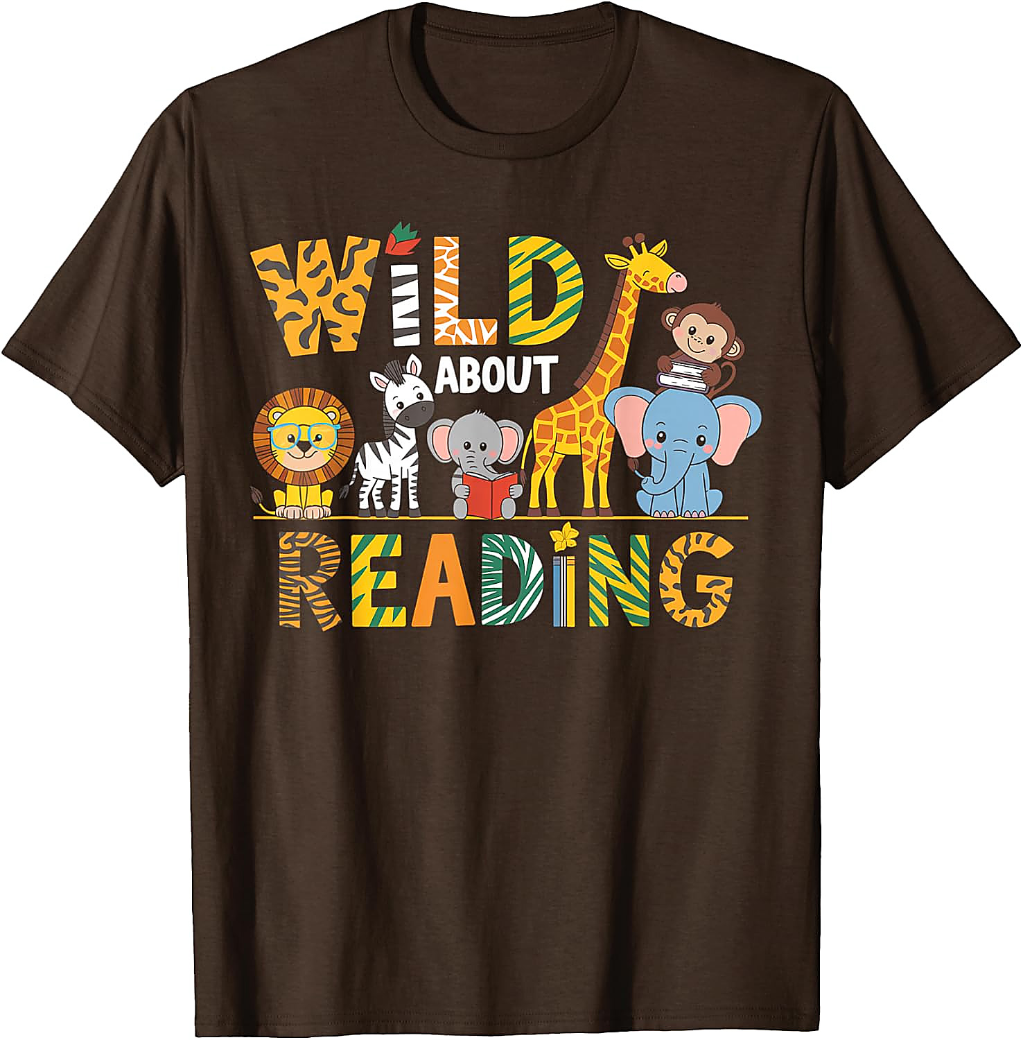 Wild About Reading T-Shirt | Animal Book Lover Tee