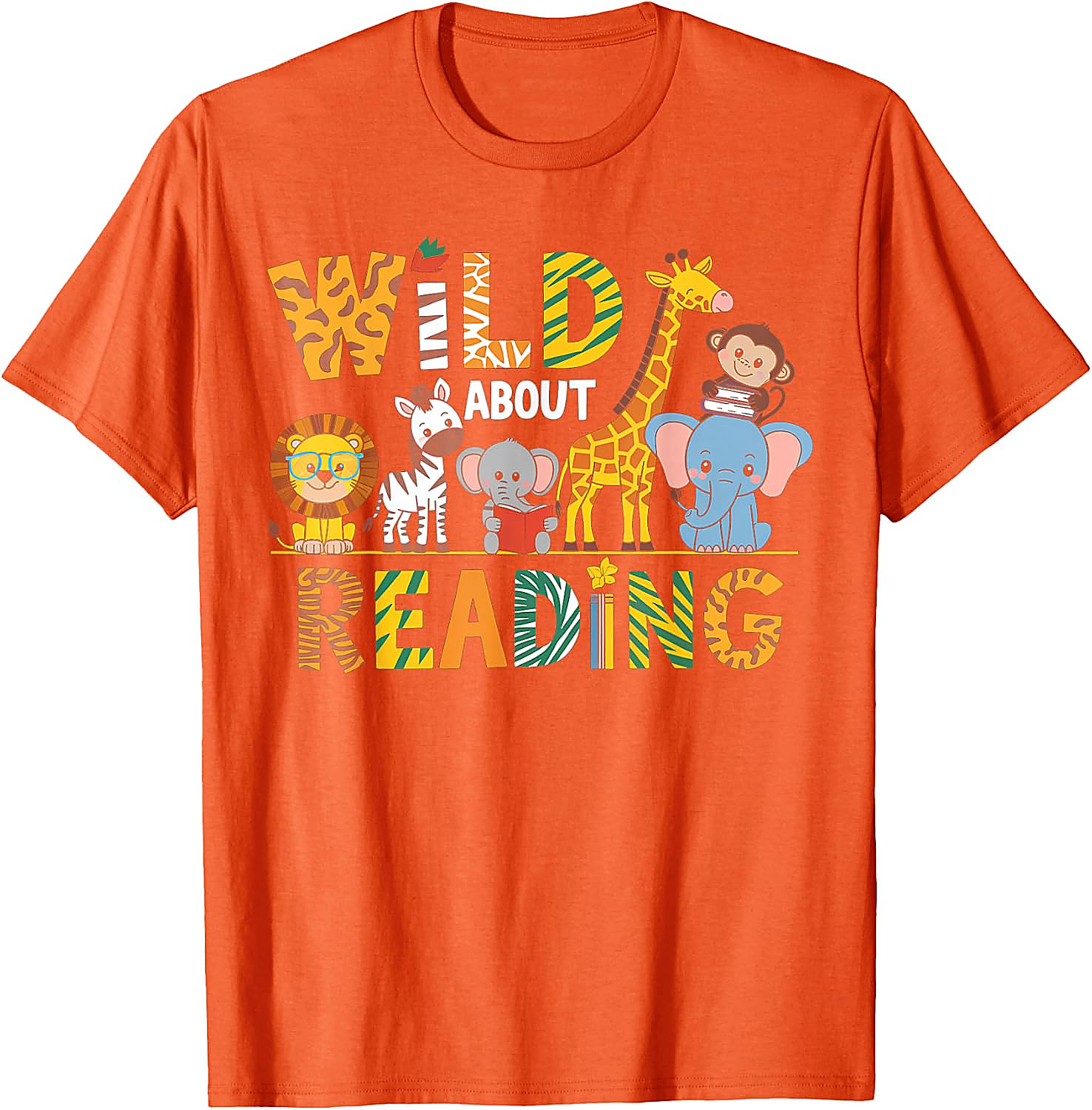 Wild About Reading T-Shirt | Animal Book Lover Tee