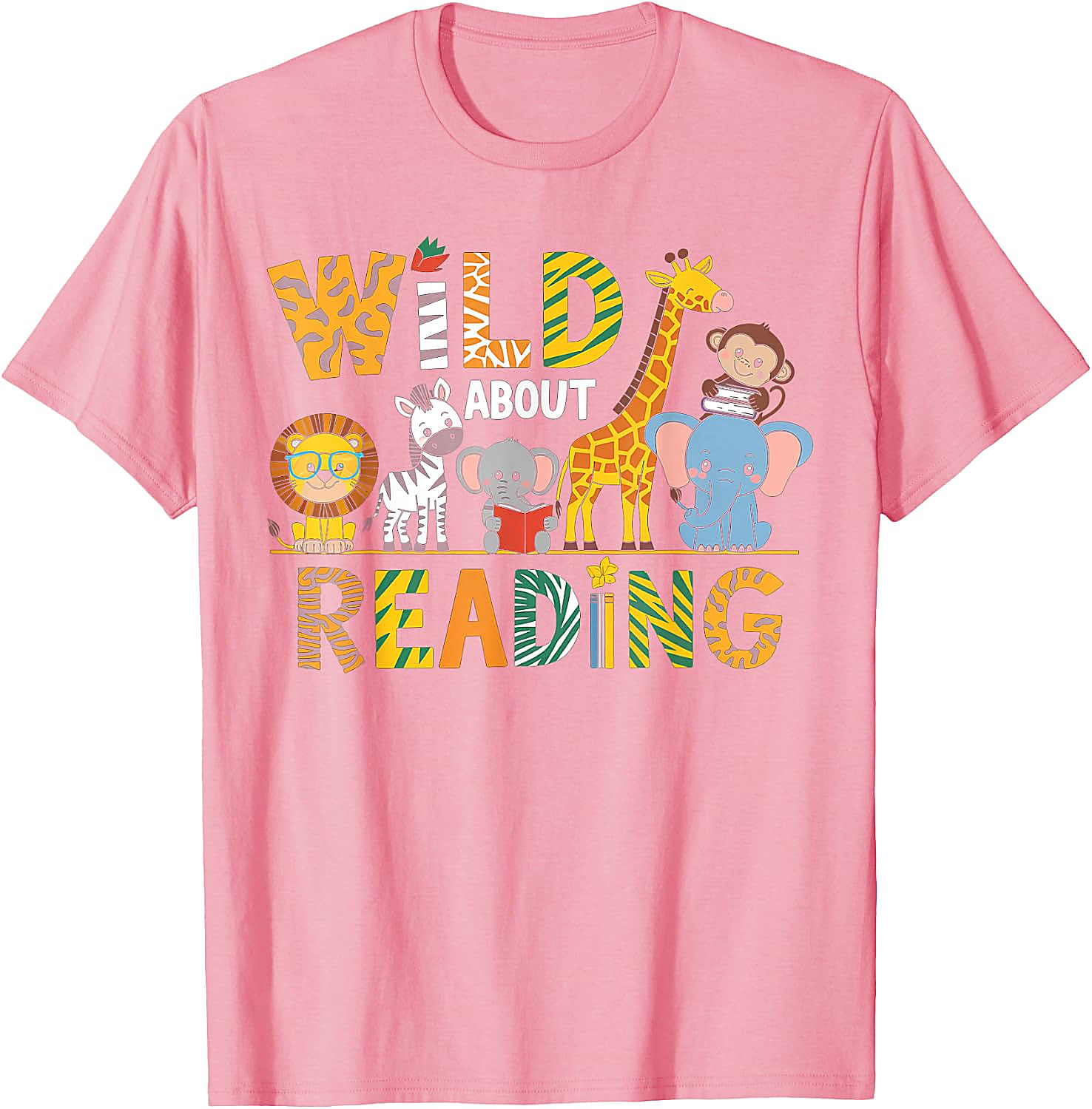 Wild About Reading T-Shirt | Animal Book Lover Tee