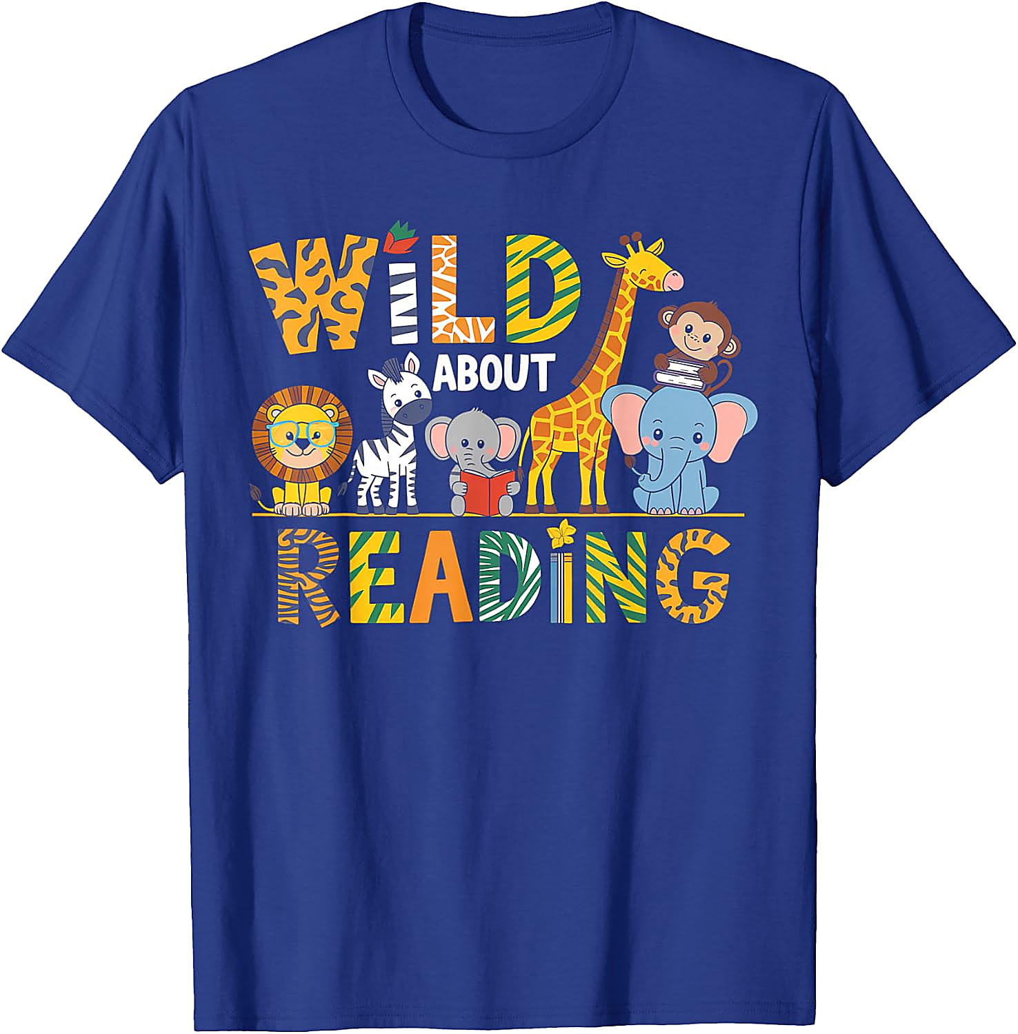 Wild About Reading T-Shirt | Animal Book Lover Tee