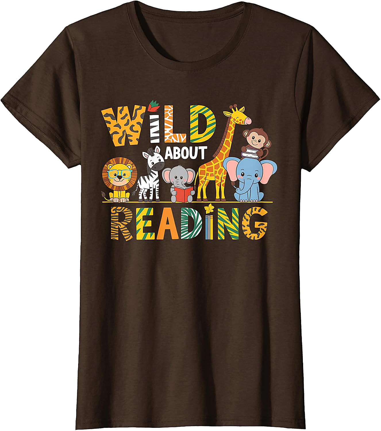 Wild About Reading T-Shirt | Animal Book Lover Tee