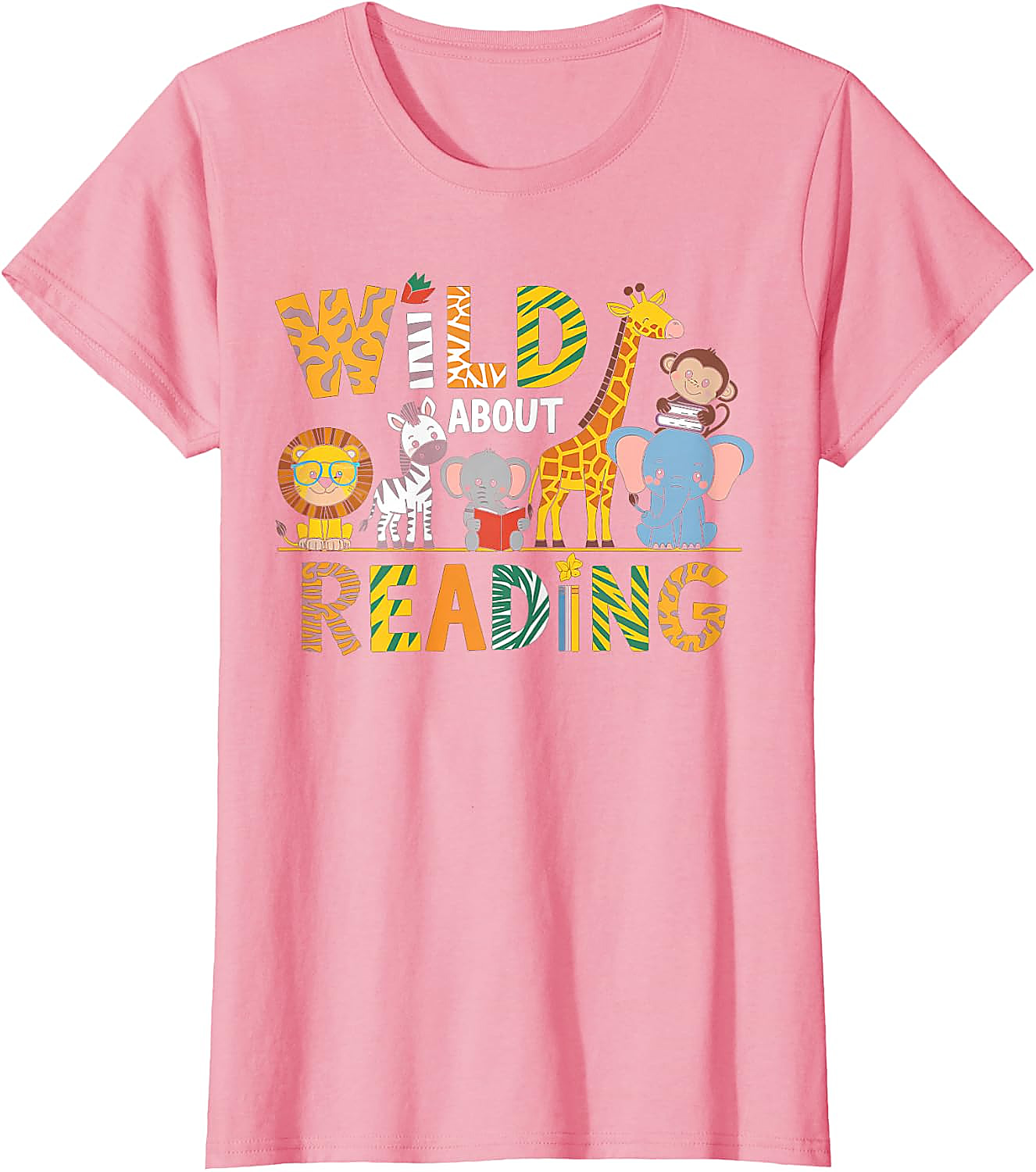 Wild About Reading T-Shirt | Animal Book Lover Tee