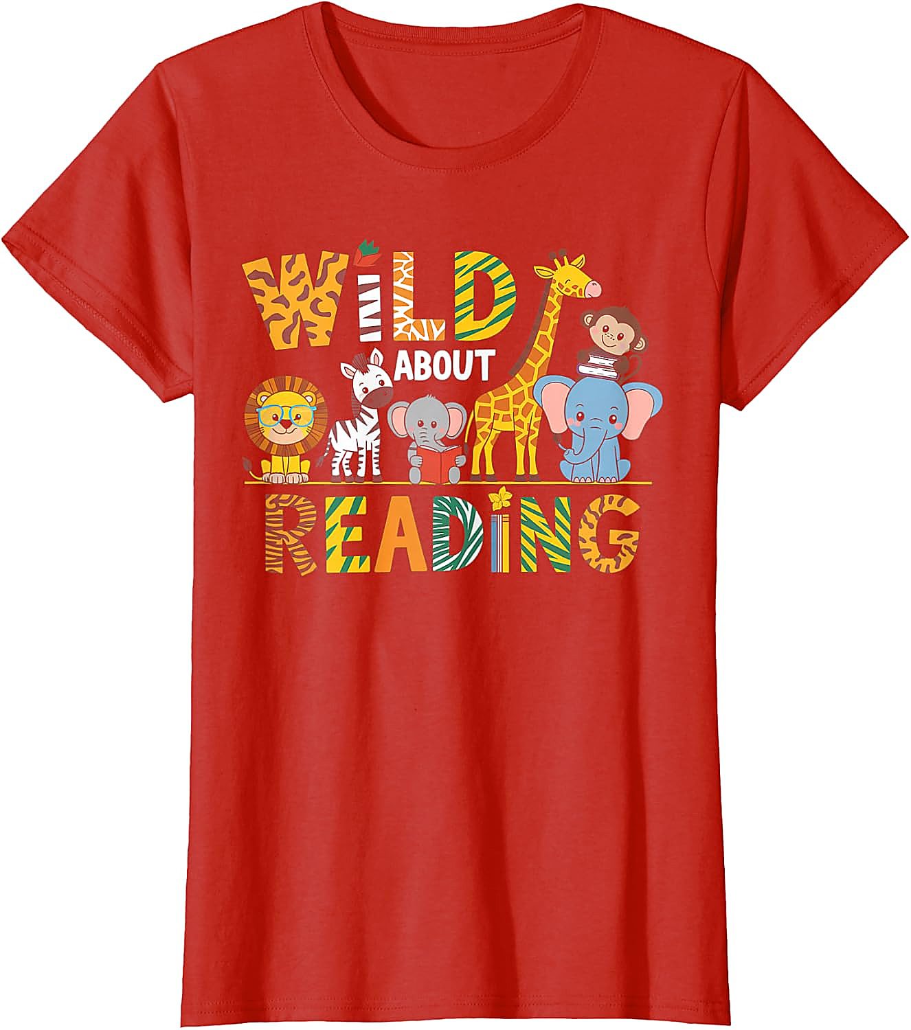 Wild About Reading T-Shirt | Animal Book Lover Tee