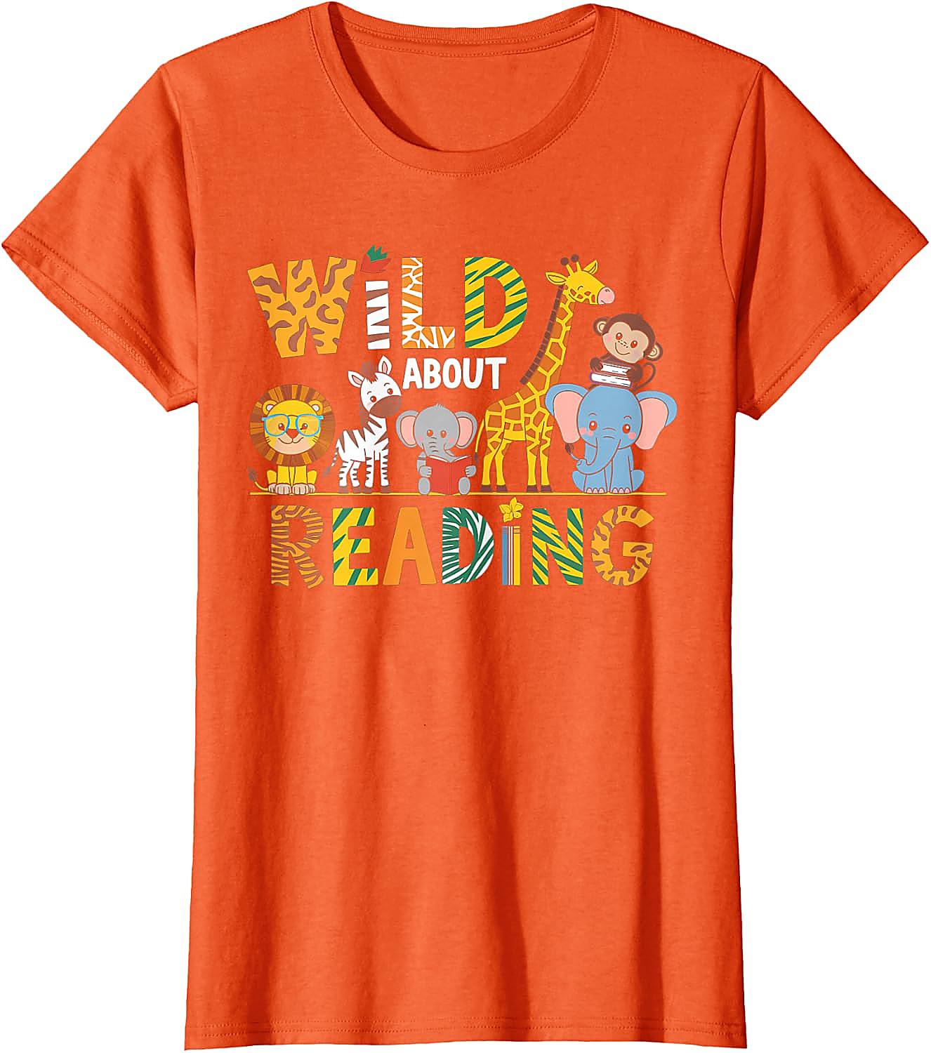 Wild About Reading T-Shirt | Animal Book Lover Tee