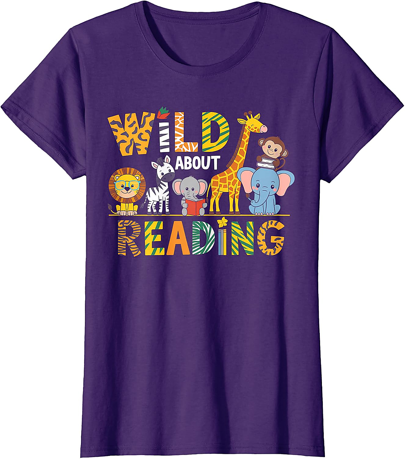 Wild About Reading T-Shirt | Animal Book Lover Tee
