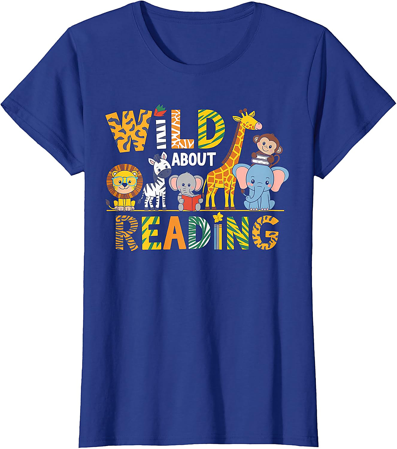 Wild About Reading T-Shirt | Animal Book Lover Tee