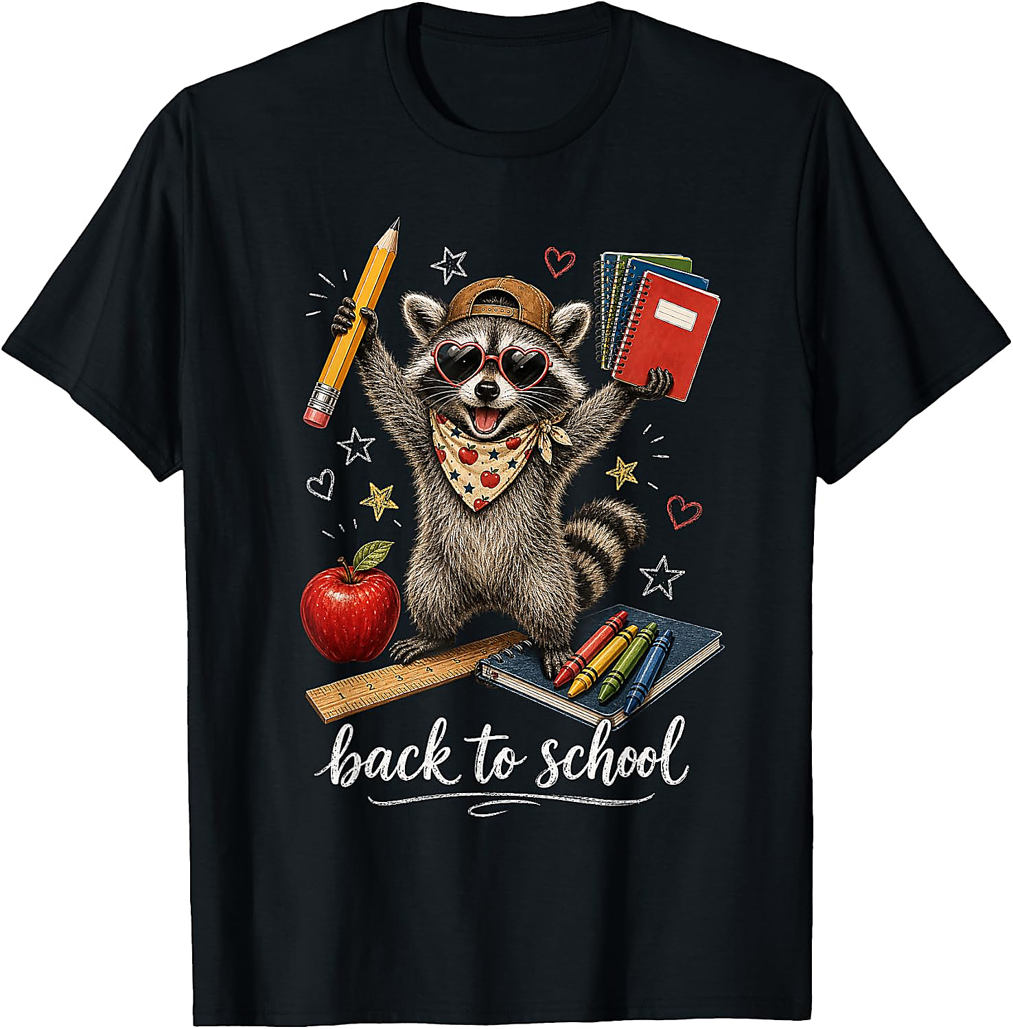 Raccoon Back to School T-Shirt | Cute Student Graphic Tee