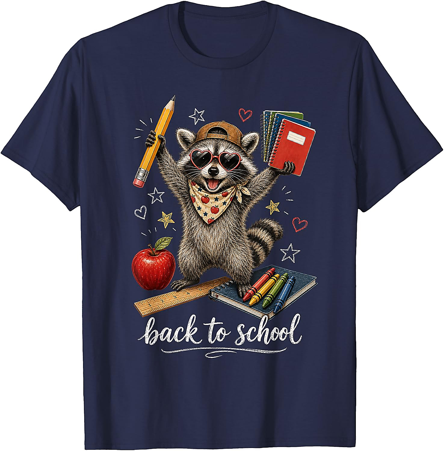 Raccoon Back to School T-Shirt | Cute Student Graphic Tee