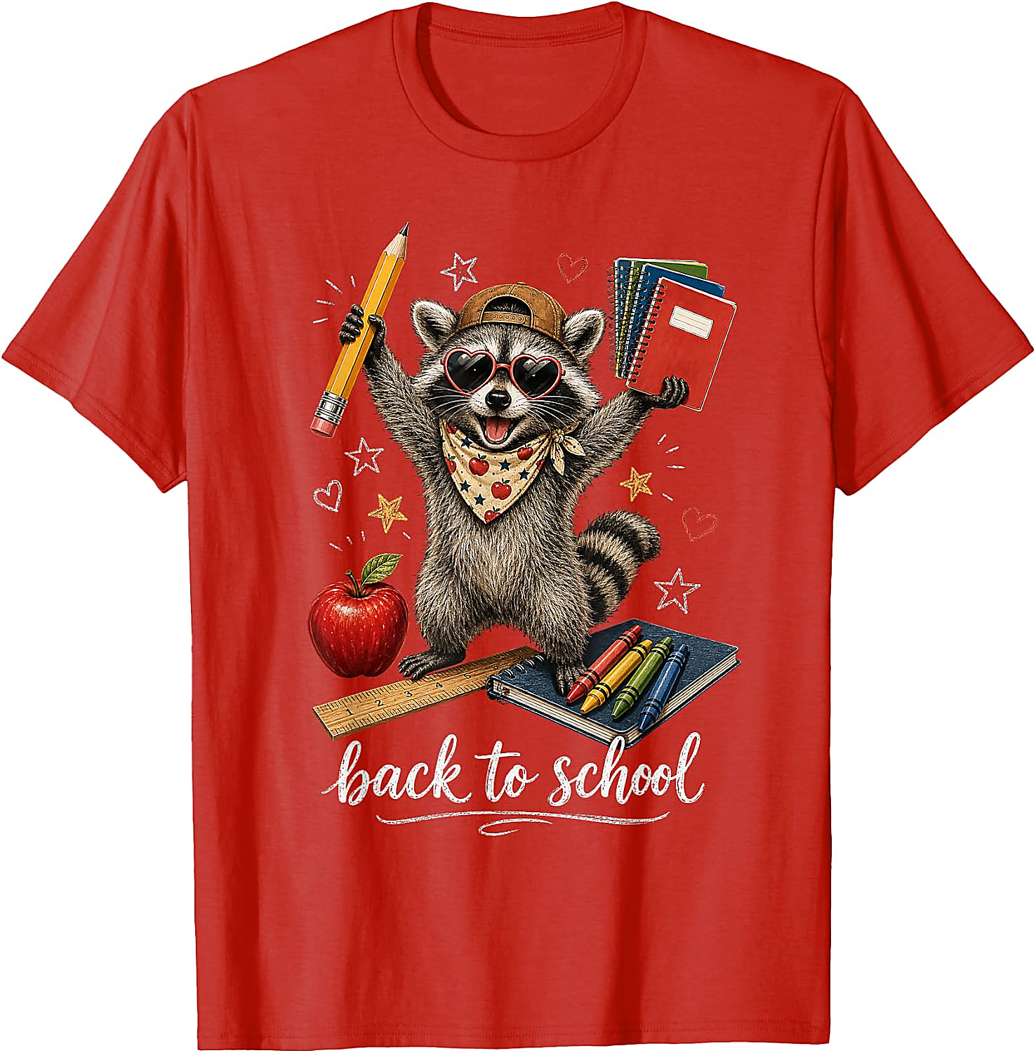 Raccoon Back to School T-Shirt | Cute Student Graphic Tee