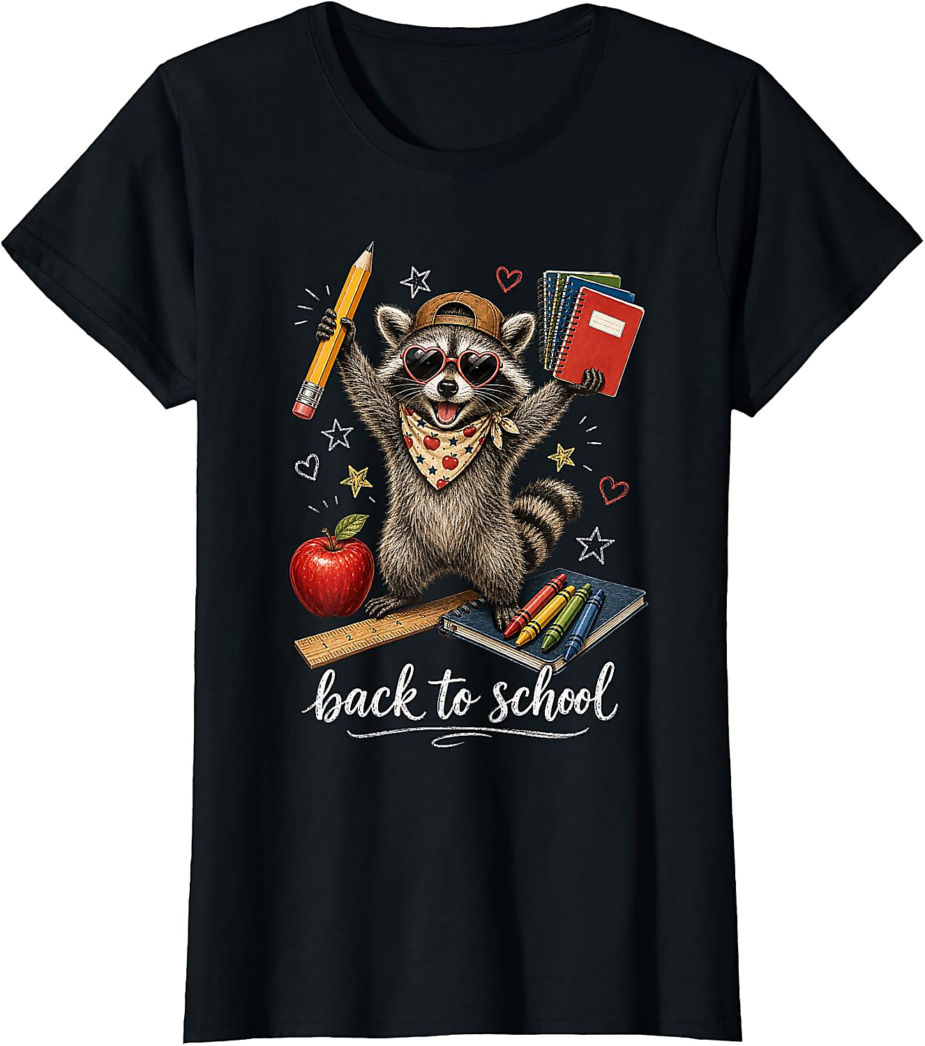 Raccoon Back to School T-Shirt | Cute Student Graphic Tee