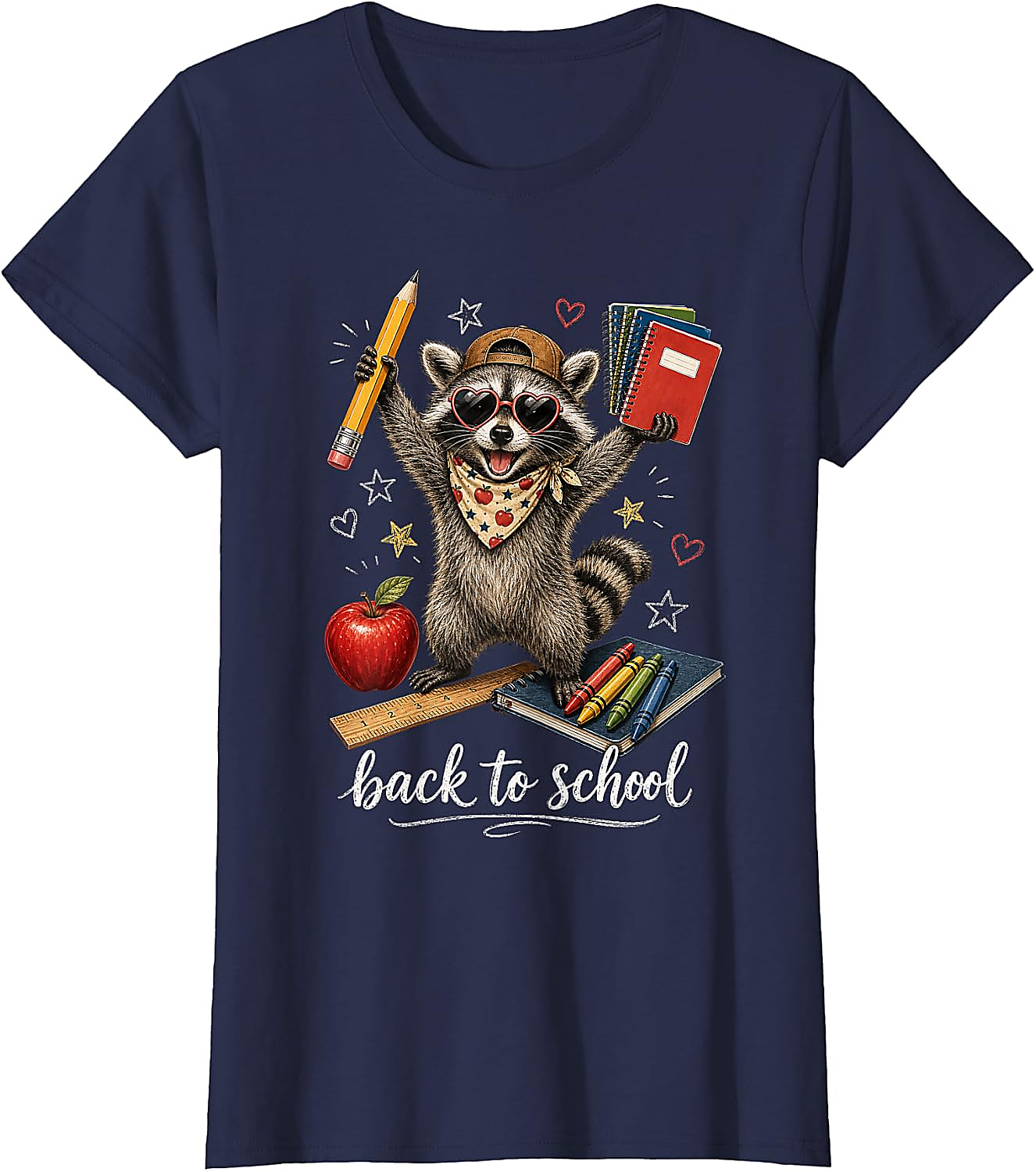 Raccoon Back to School T-Shirt | Cute Student Graphic Tee