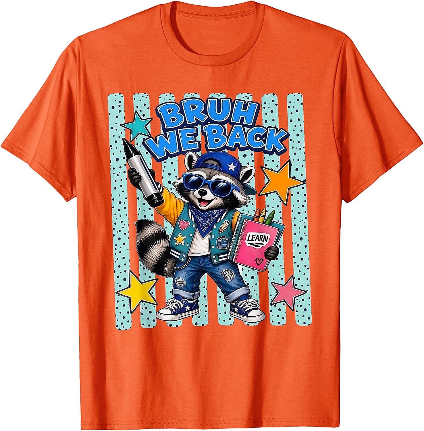 Bruh We Back Raccoon T-Shirt | Funny Back to School Tee