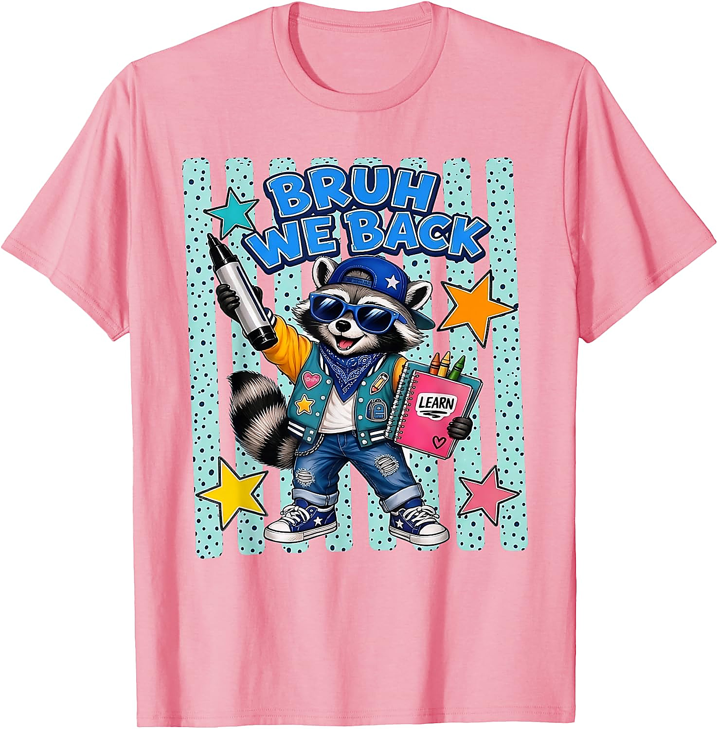 Bruh We Back Raccoon T-Shirt | Funny Back to School Tee