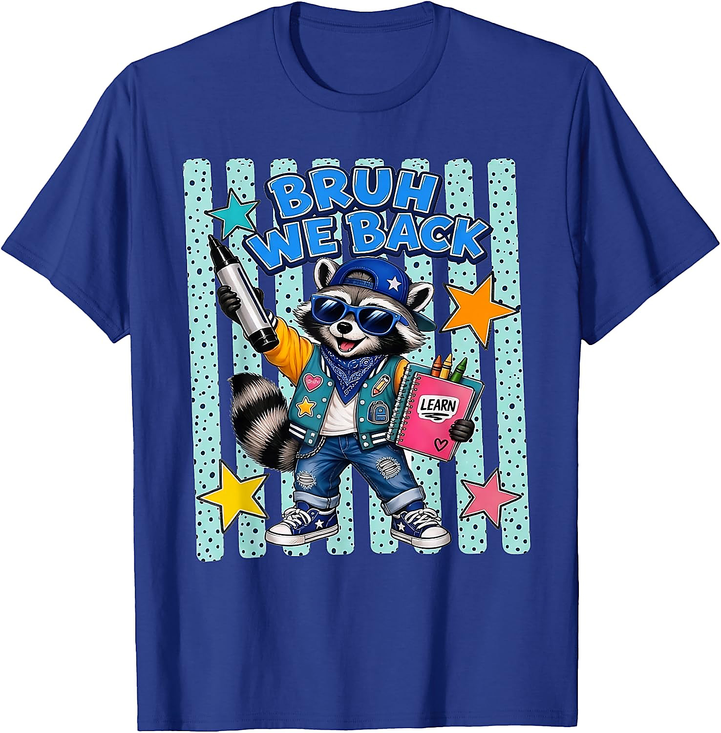 Bruh We Back Raccoon T-Shirt | Funny Back to School Tee