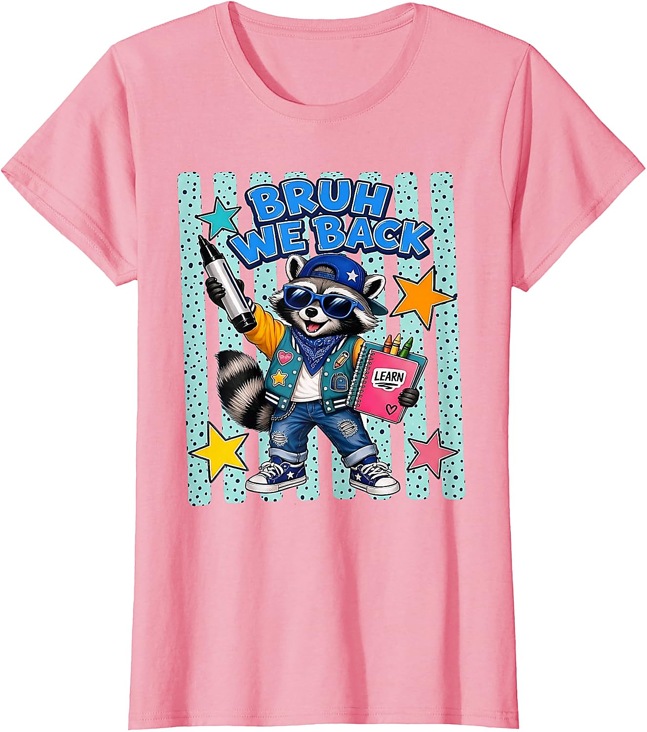 Bruh We Back Raccoon T-Shirt | Funny Back to School Tee