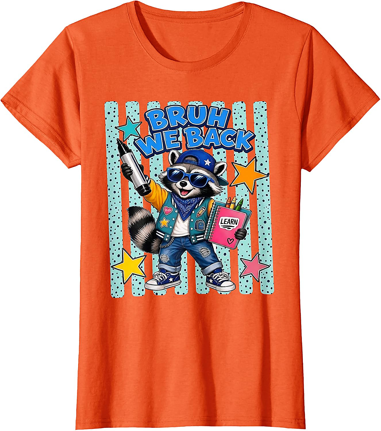 Bruh We Back Raccoon T-Shirt | Funny Back to School Tee