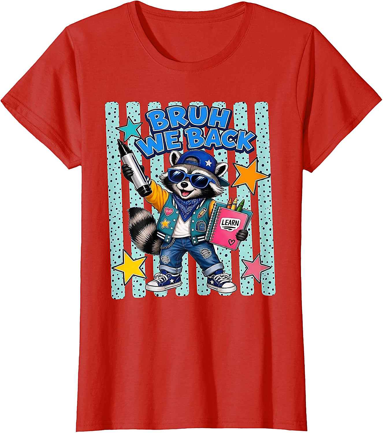 Bruh We Back Raccoon T-Shirt | Funny Back to School Tee
