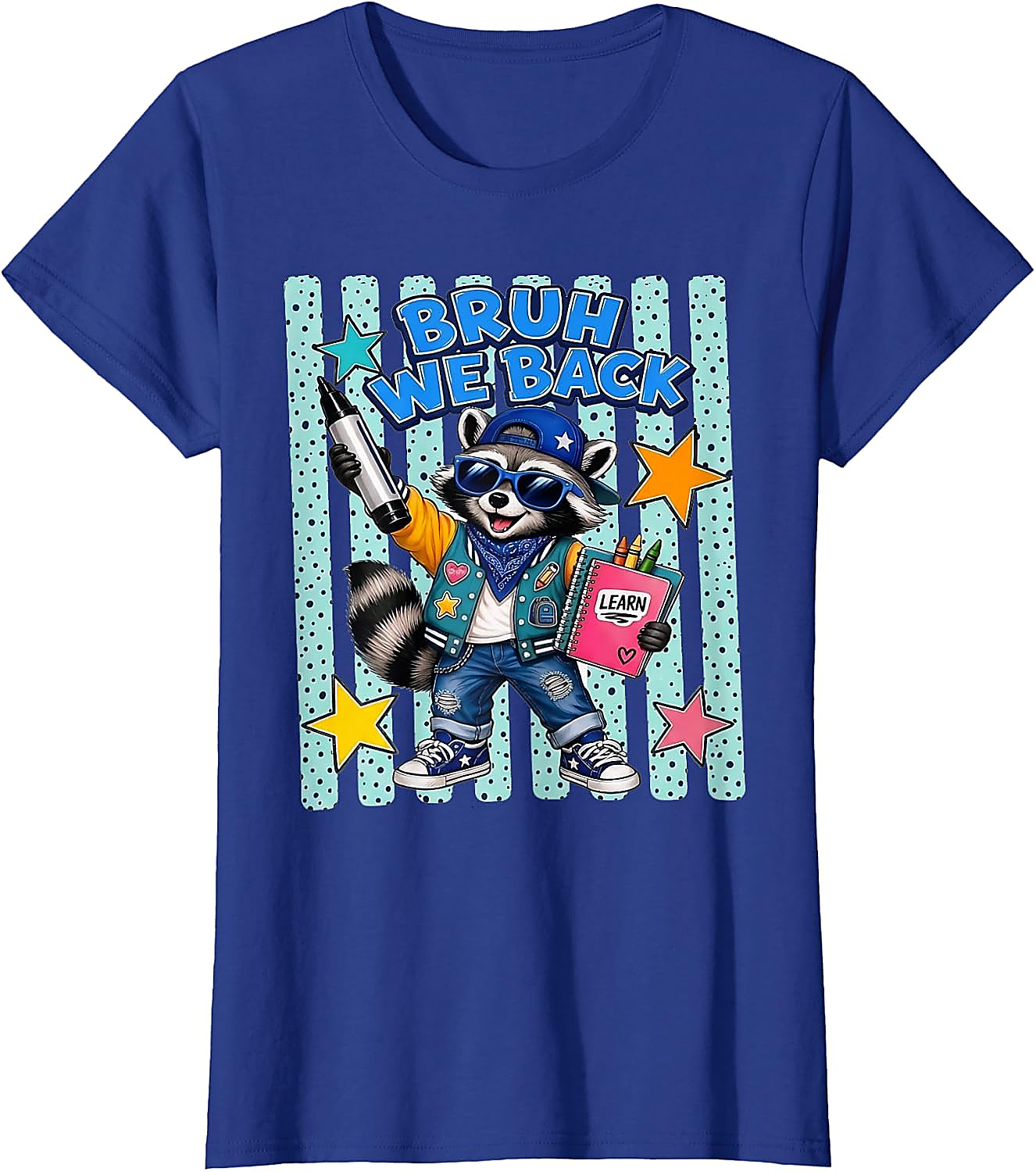 Bruh We Back Raccoon T-Shirt | Funny Back to School Tee