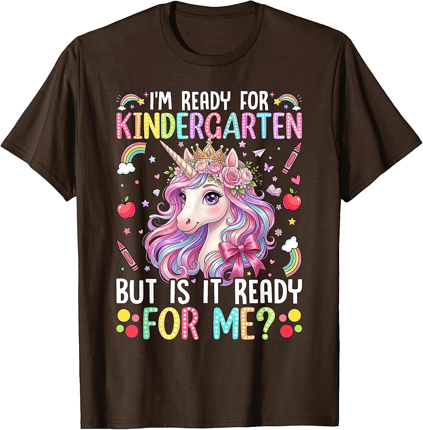  Ready for Kindergarten Unicorn Tee First Day School