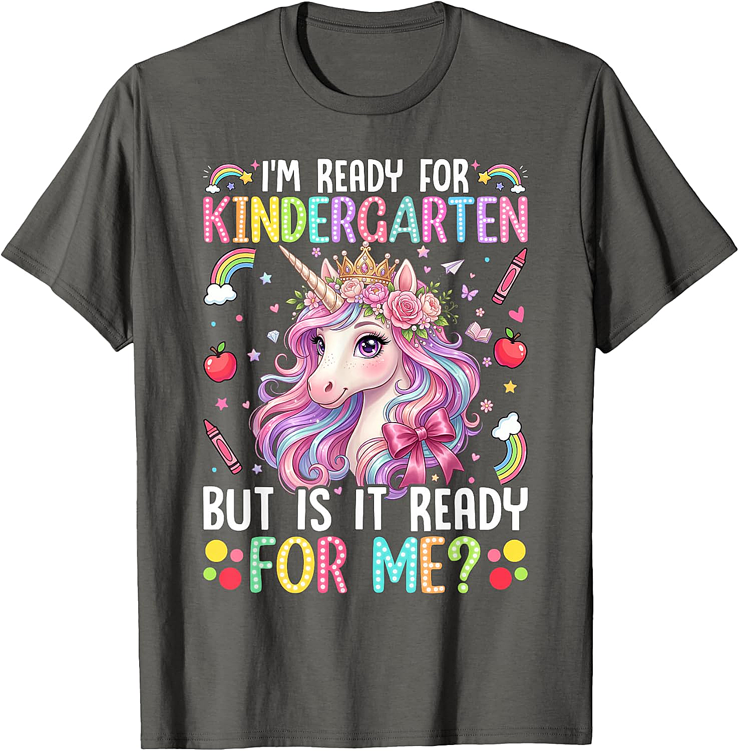  Ready for Kindergarten Unicorn Tee First Day School