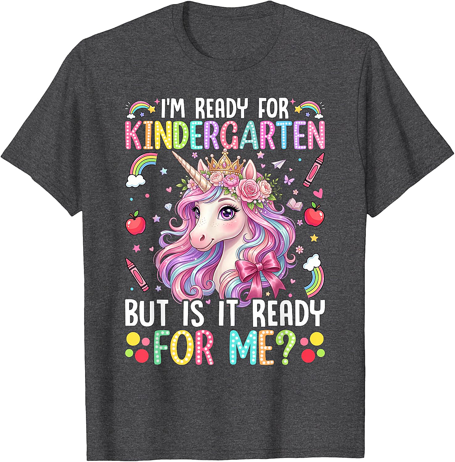 Ready for Kindergarten Unicorn Tee First Day School