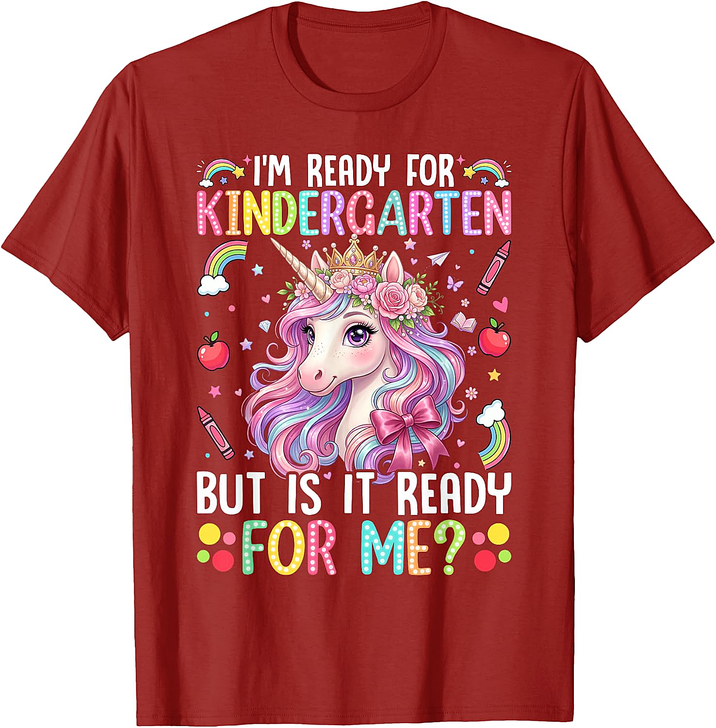  Ready for Kindergarten Unicorn Tee First Day School