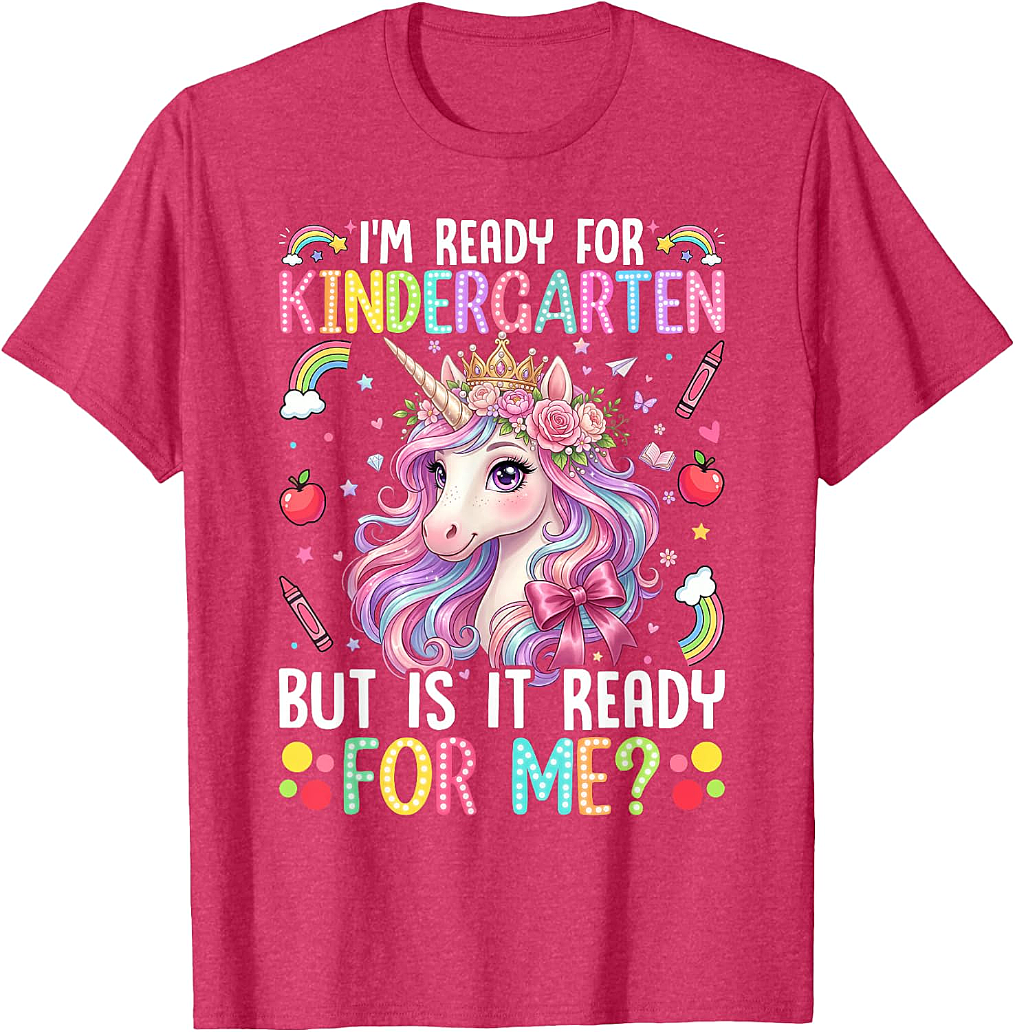  Ready for Kindergarten Unicorn Tee First Day School