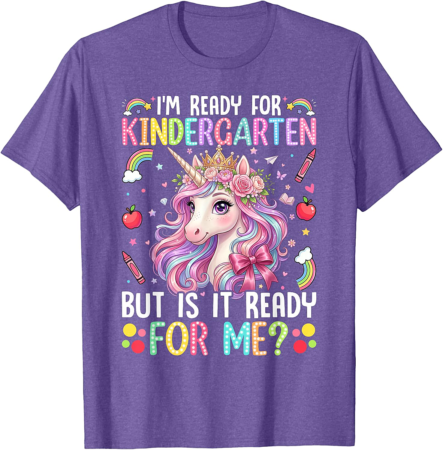  Ready for Kindergarten Unicorn Tee First Day School