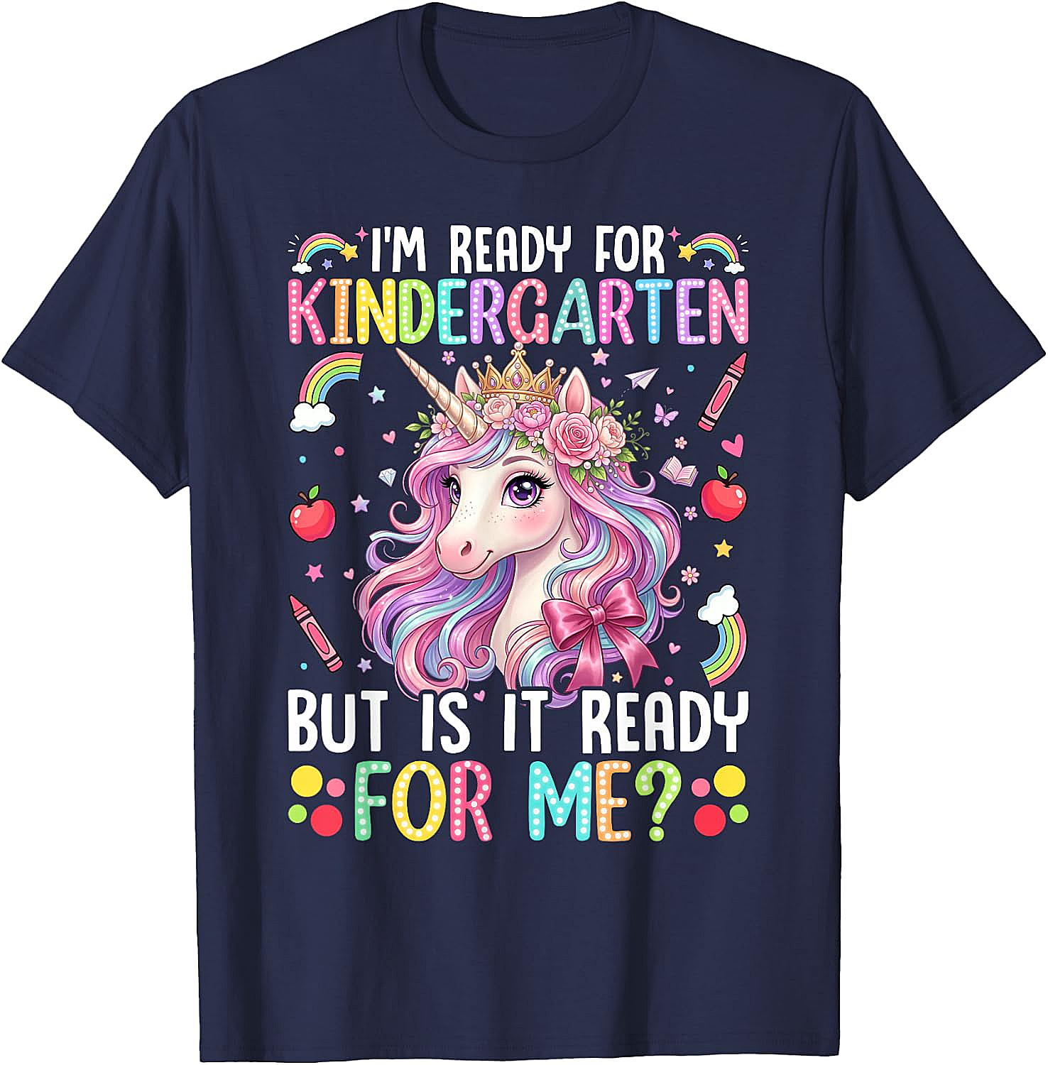 Ready for Kindergarten Unicorn Tee First Day School