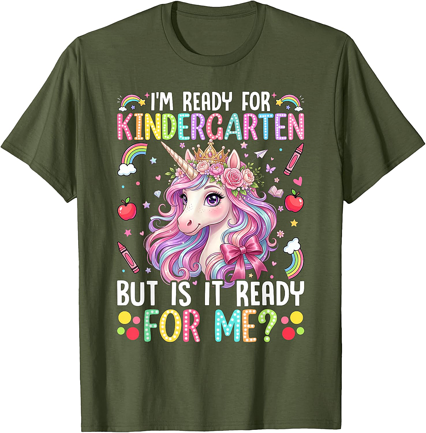  Ready for Kindergarten Unicorn Tee First Day School
