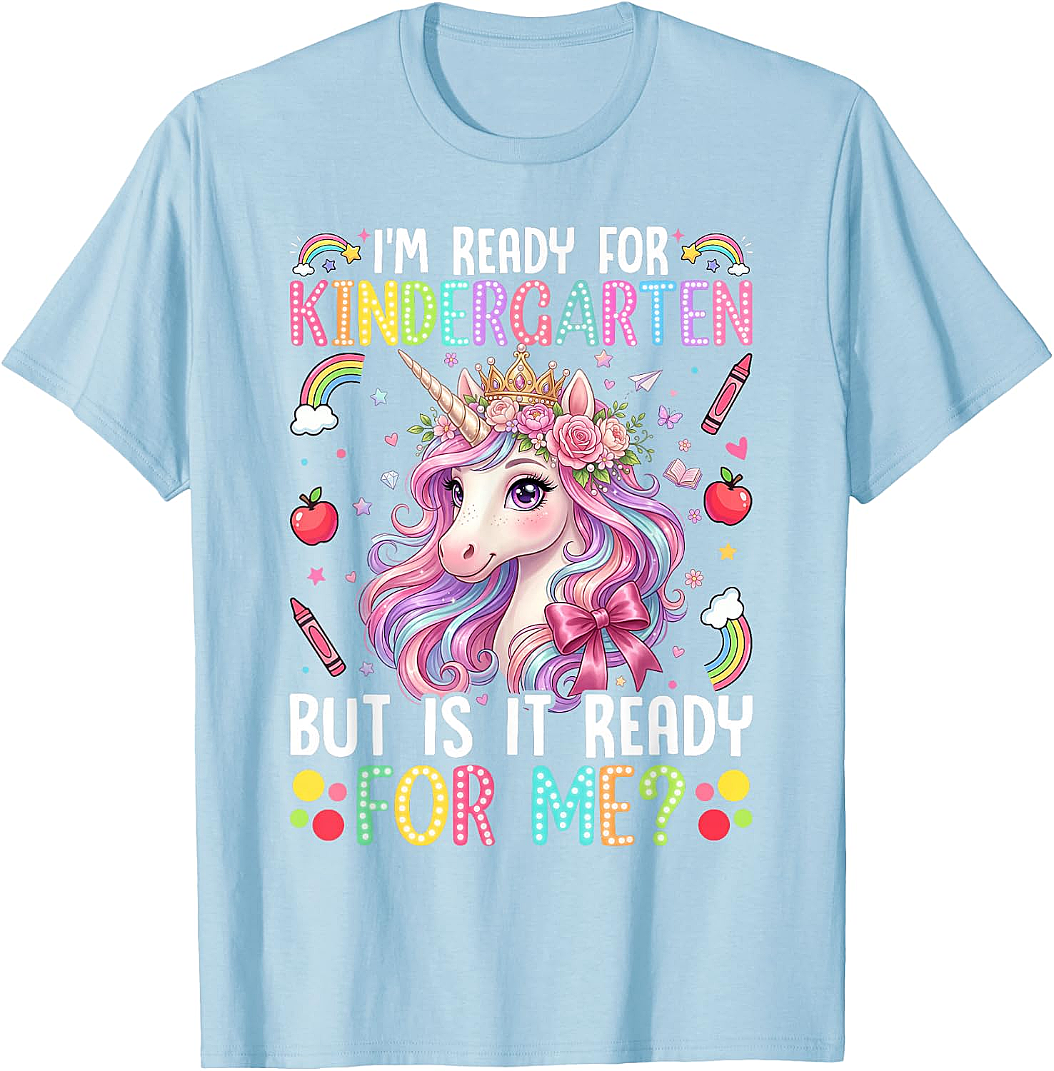  Ready for Kindergarten Unicorn Tee First Day School