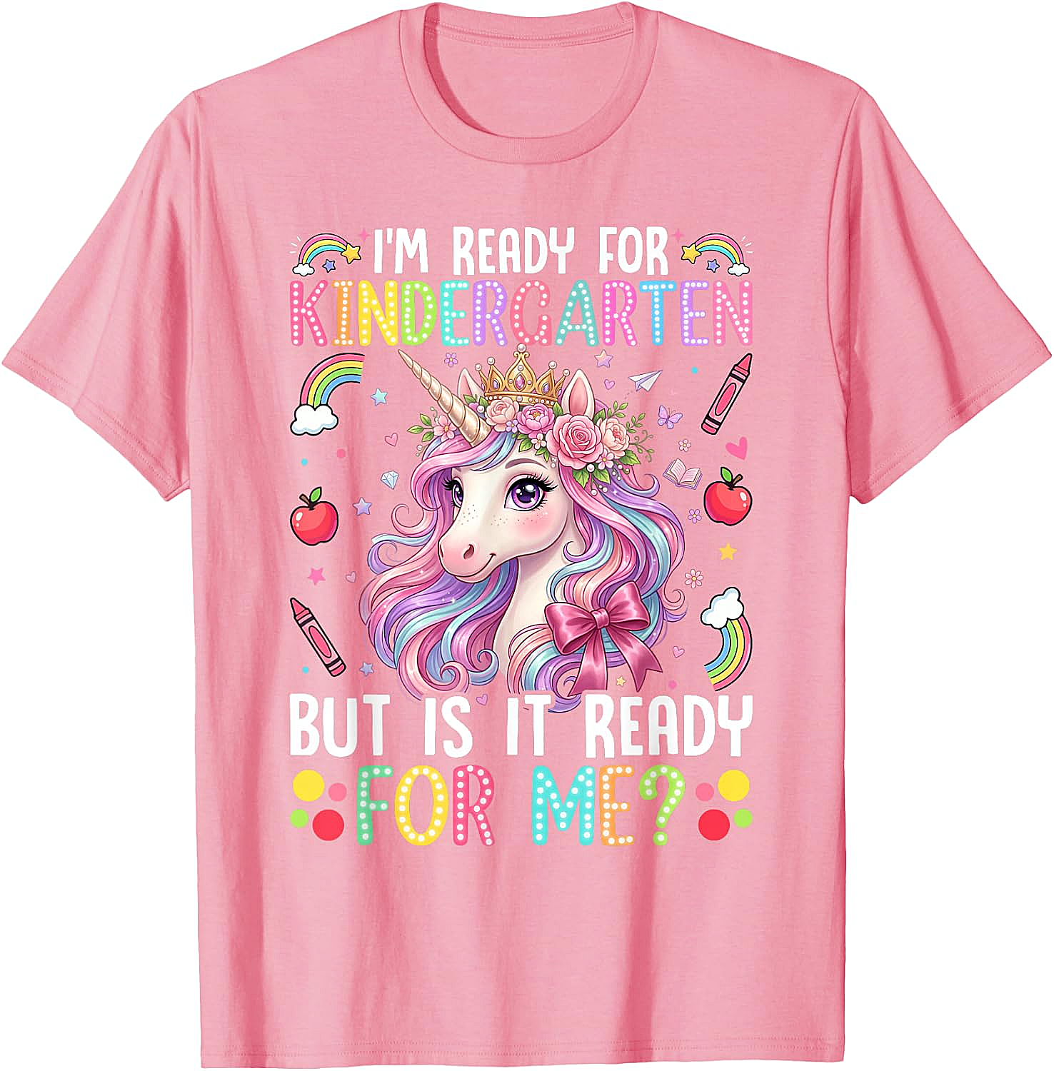  Ready for Kindergarten Unicorn Tee First Day School