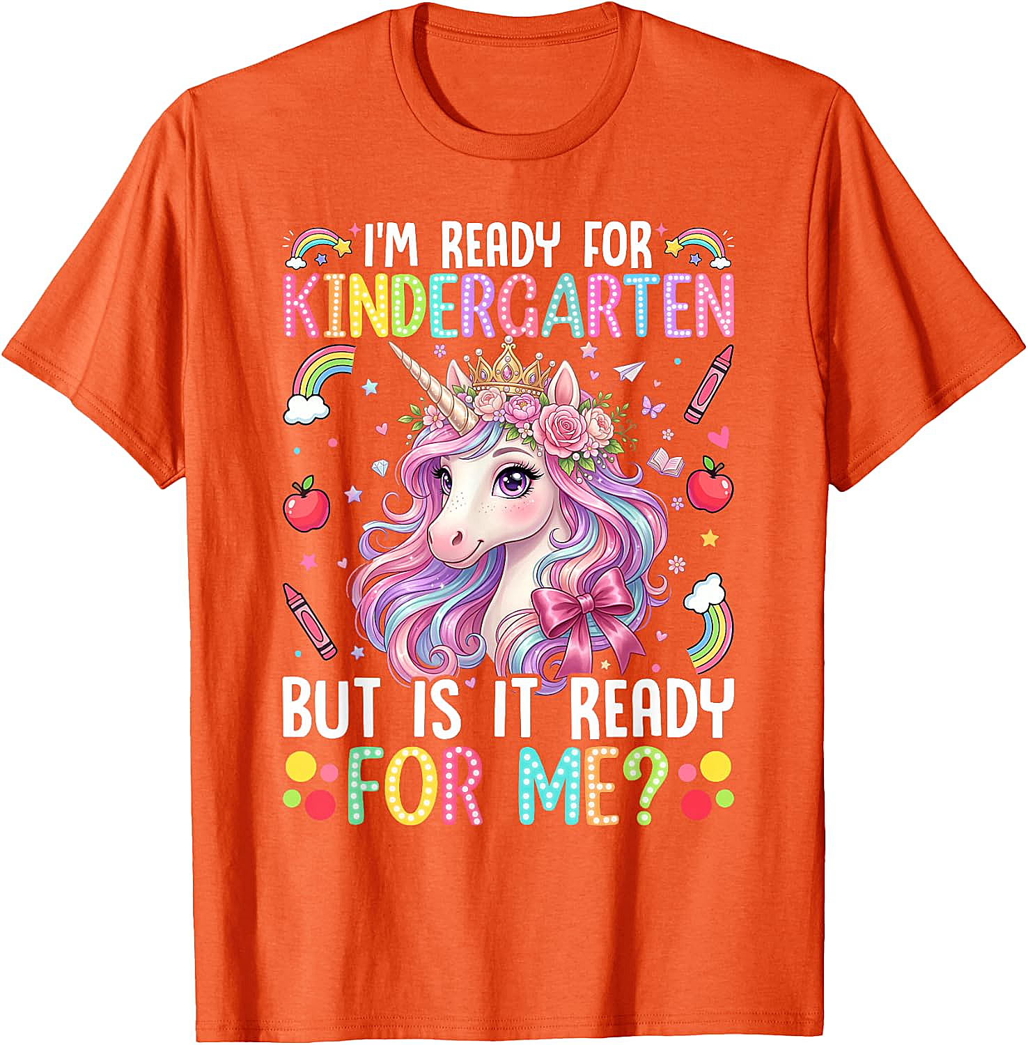  Ready for Kindergarten Unicorn Tee First Day School