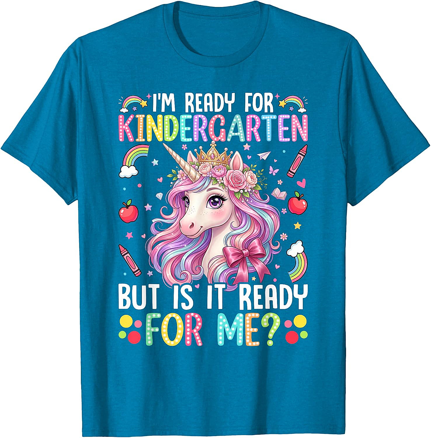  Ready for Kindergarten Unicorn Tee First Day School