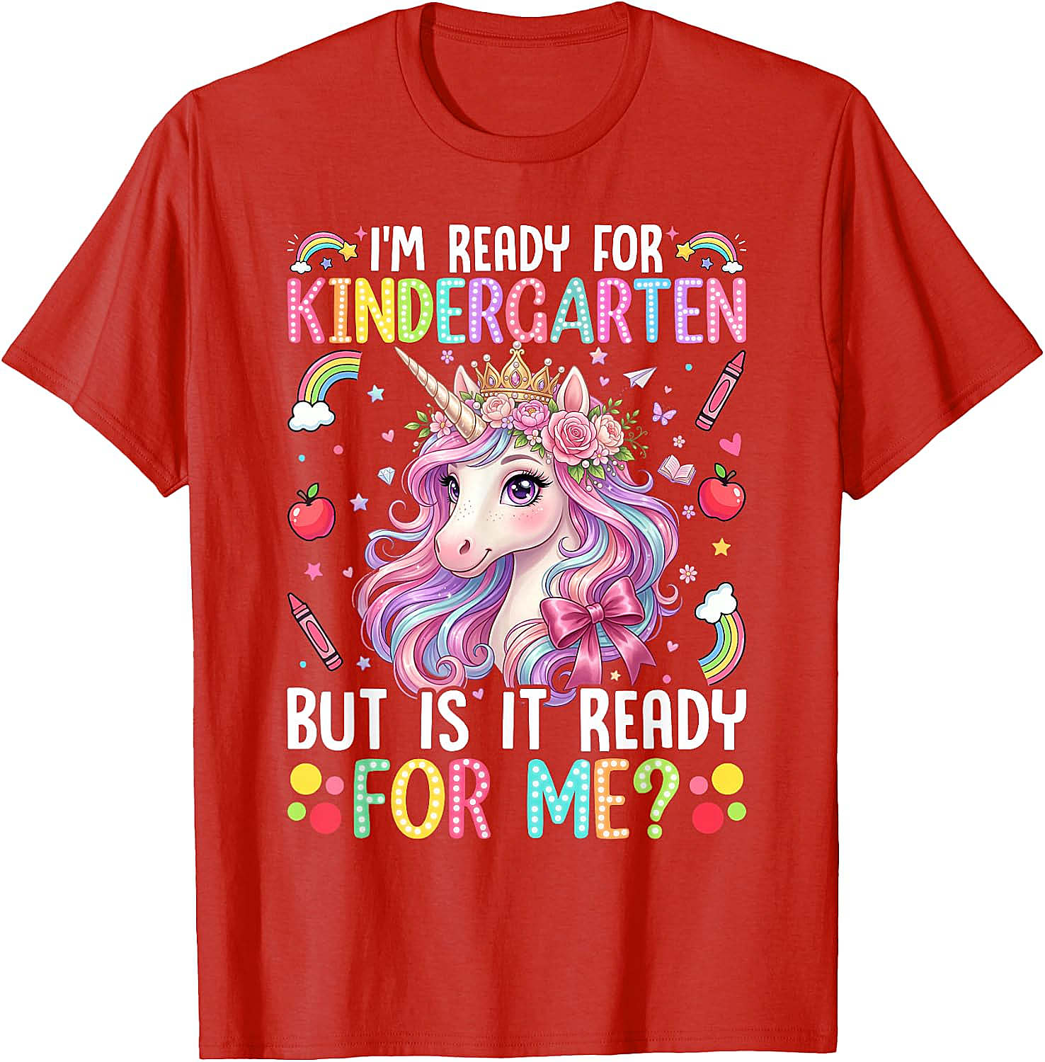  Ready for Kindergarten Unicorn Tee First Day School