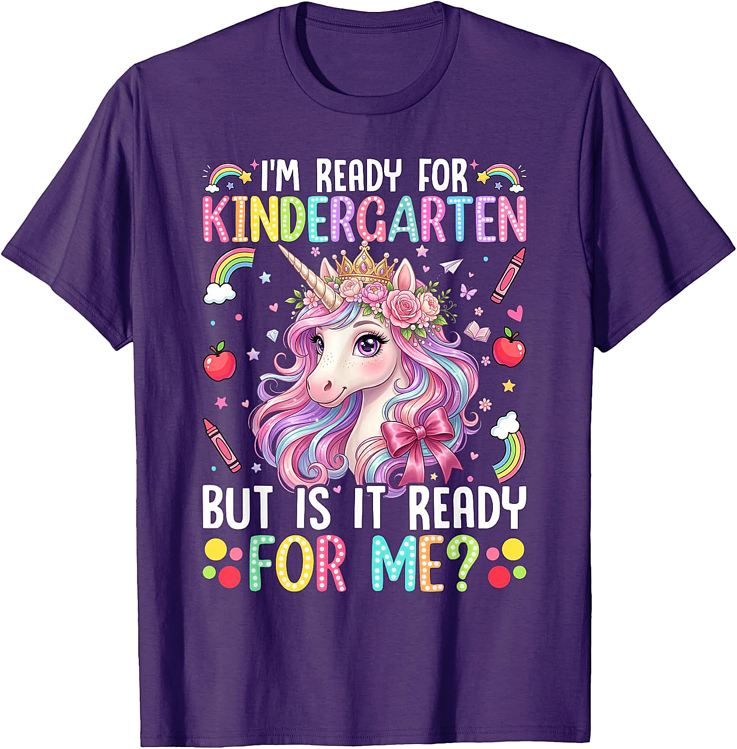  Ready for Kindergarten Unicorn Tee First Day School