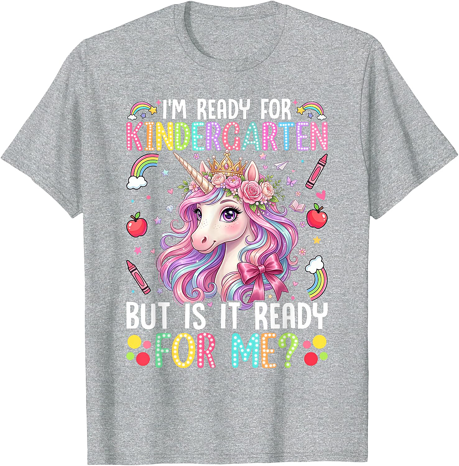  Ready for Kindergarten Unicorn Tee First Day School