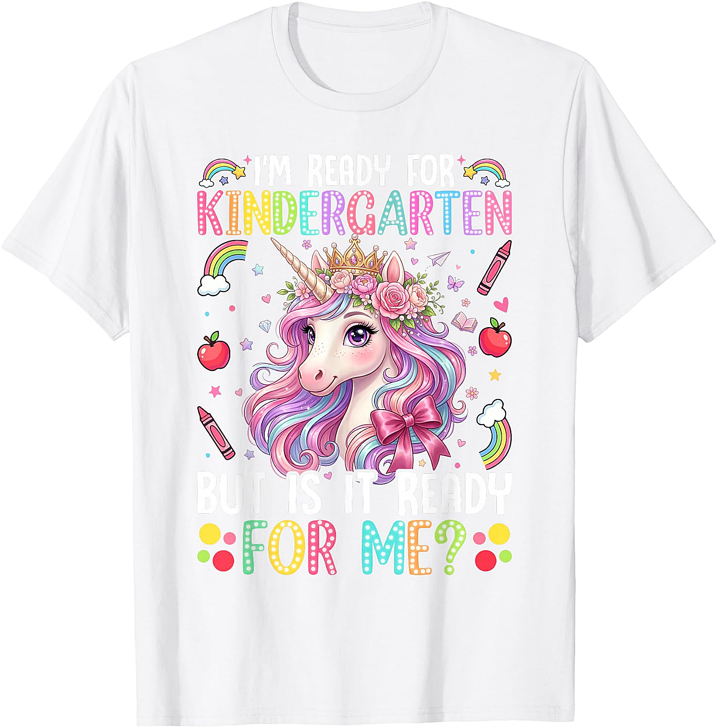  Ready for Kindergarten Unicorn Tee First Day School
