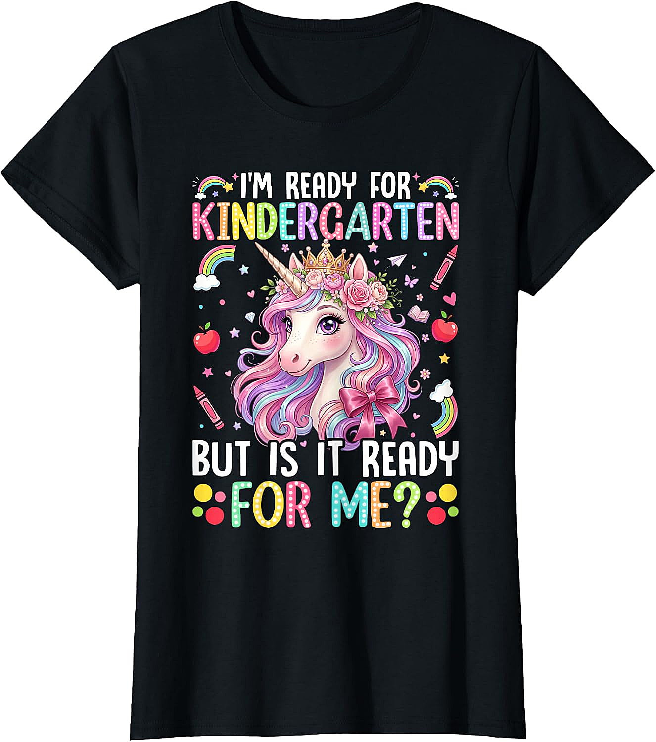  Ready for Kindergarten Unicorn Tee First Day School