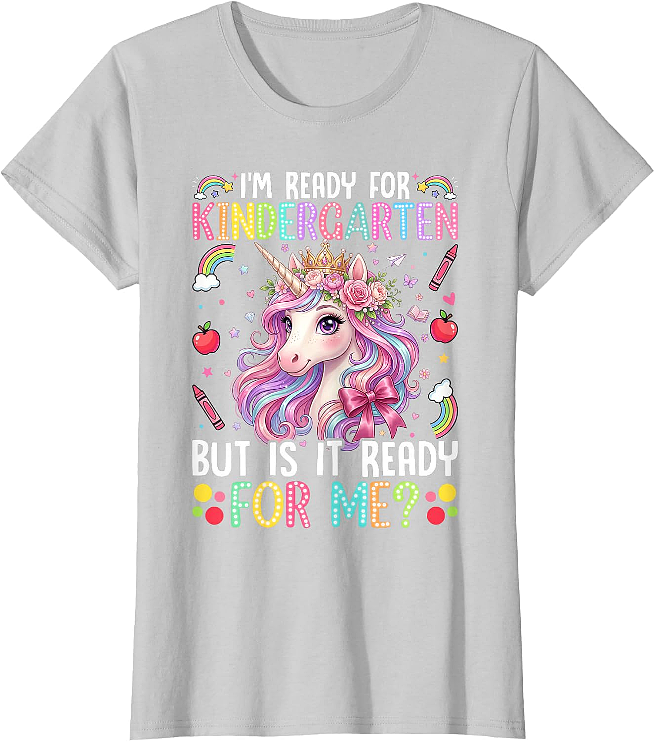  Ready for Kindergarten Unicorn Tee First Day School