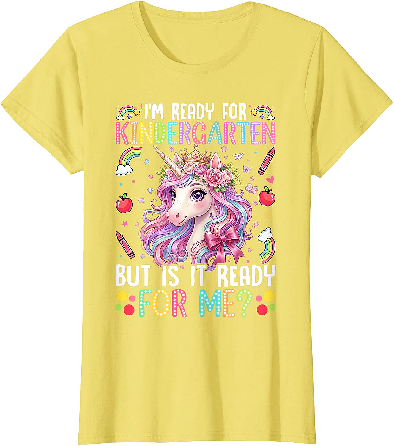  Ready for Kindergarten Unicorn Tee First Day School