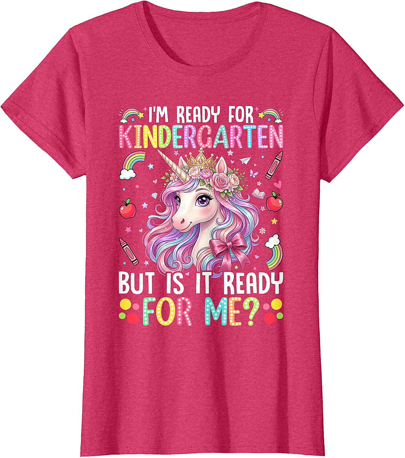  Ready for Kindergarten Unicorn Tee First Day School
