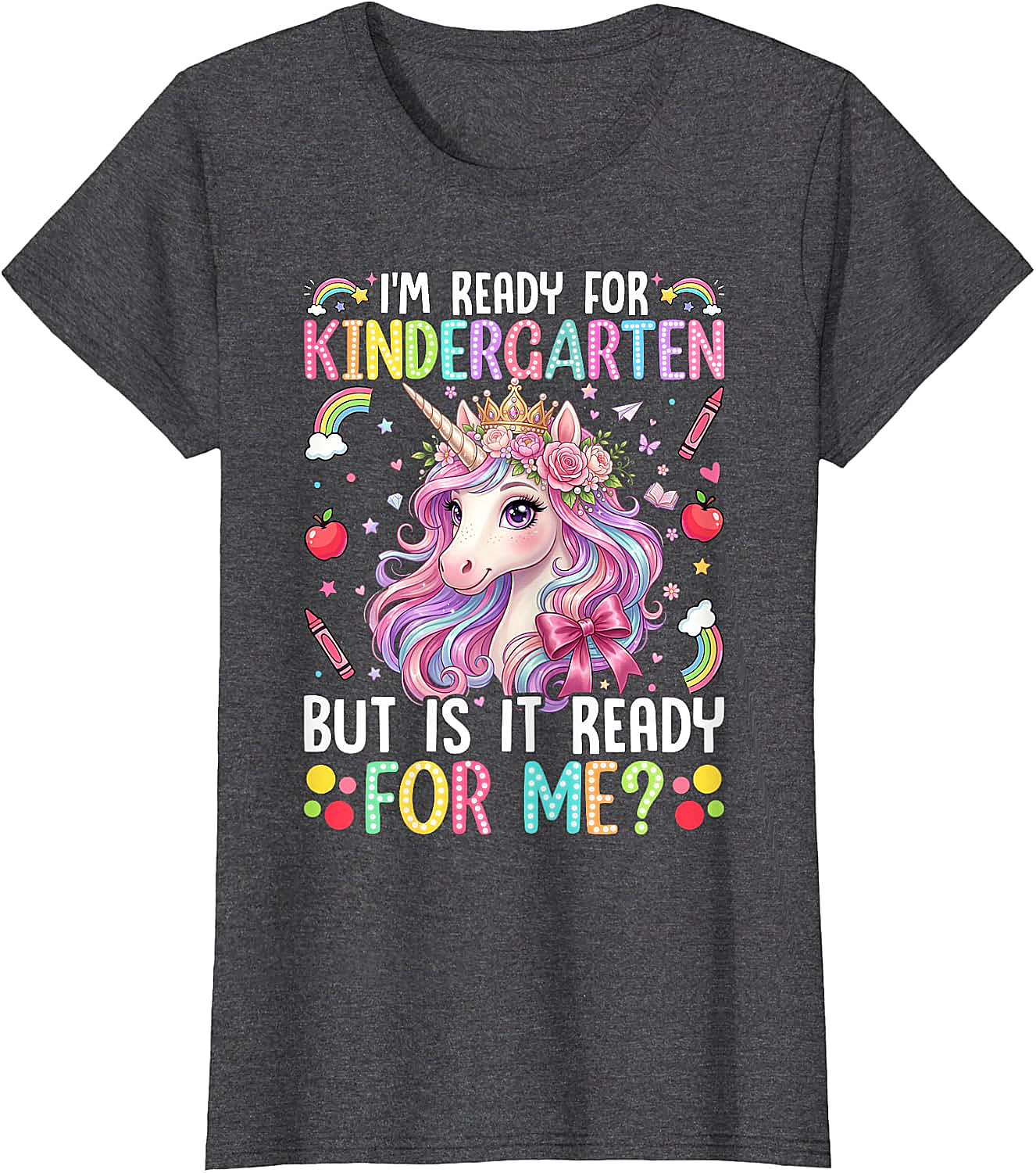  Ready for Kindergarten Unicorn Tee First Day School