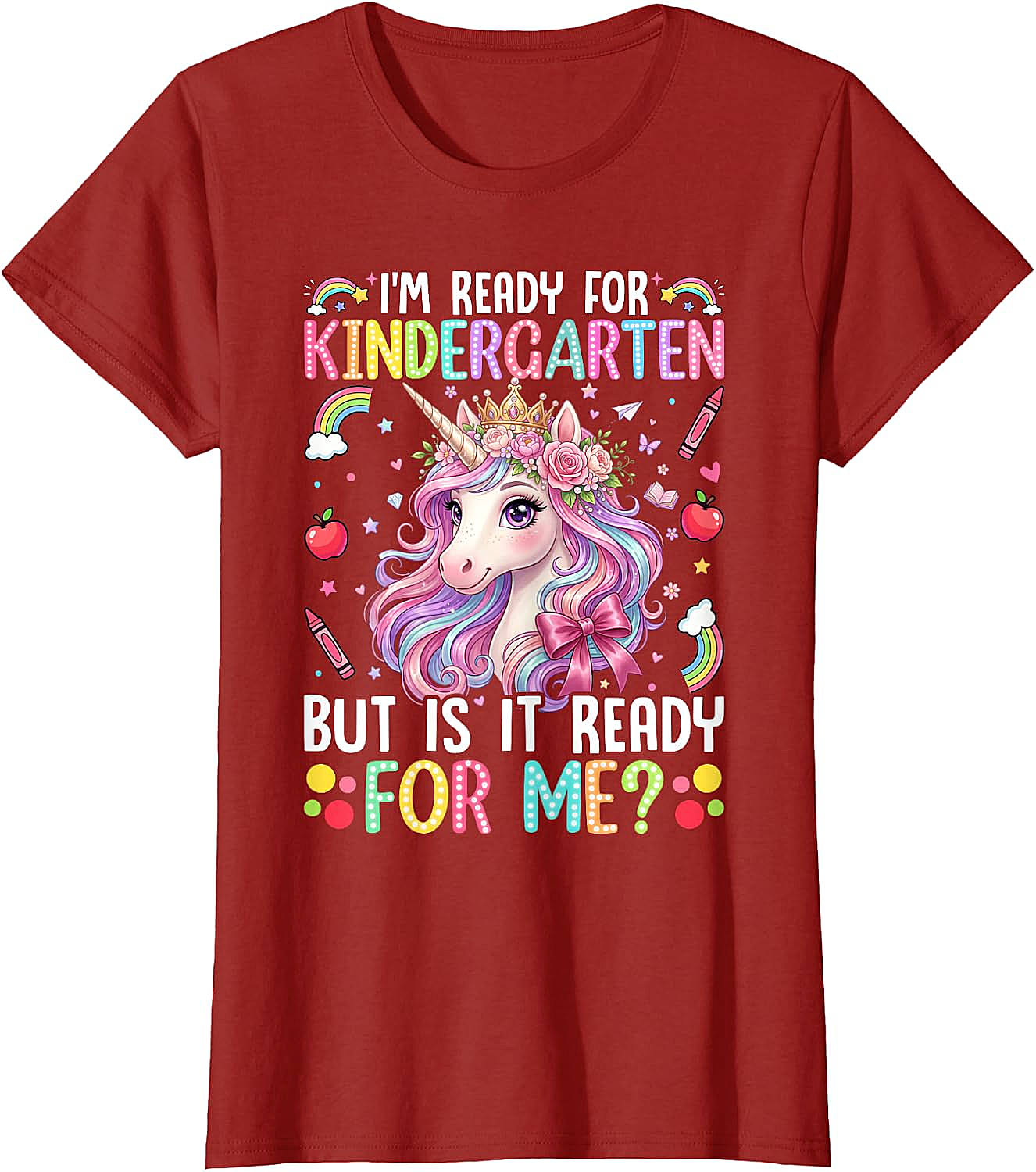  Ready for Kindergarten Unicorn Tee First Day School