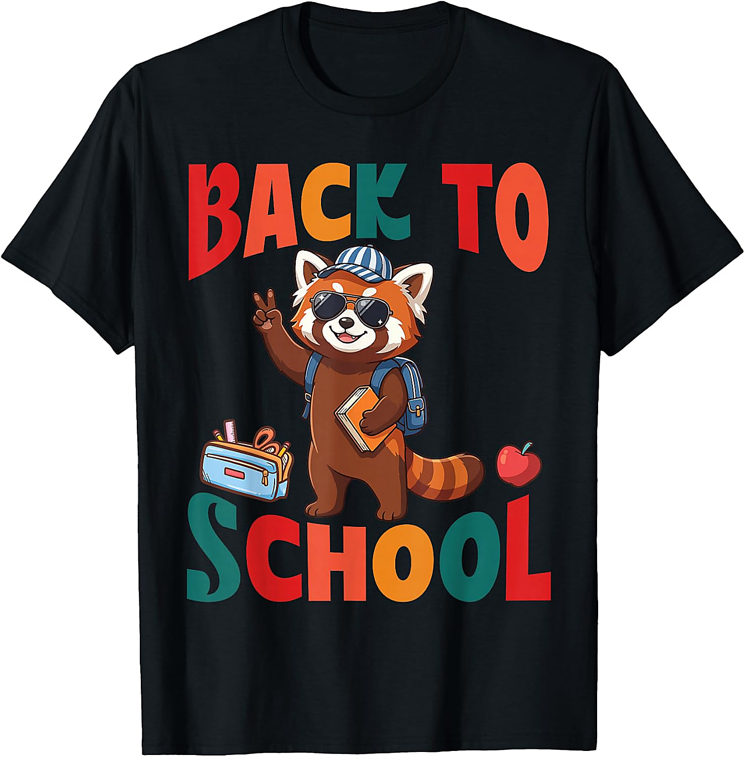 Back to School Red Panda T-Shirt | Funny First Day Tee