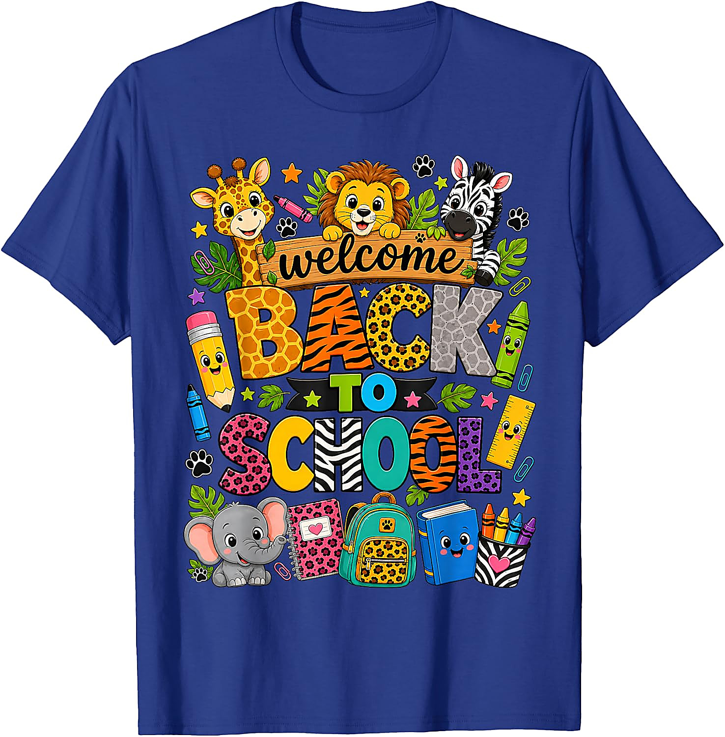 Back to School Safari Animals T-Shirt for Kids & Teachers