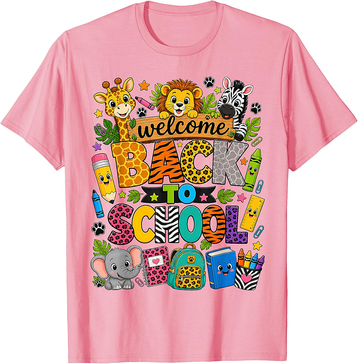 Back to School Safari Animals T-Shirt for Kids & Teachers