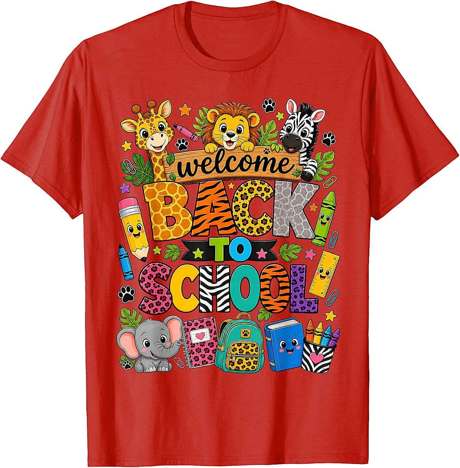 Back to School Safari Animals T-Shirt for Kids & Teachers