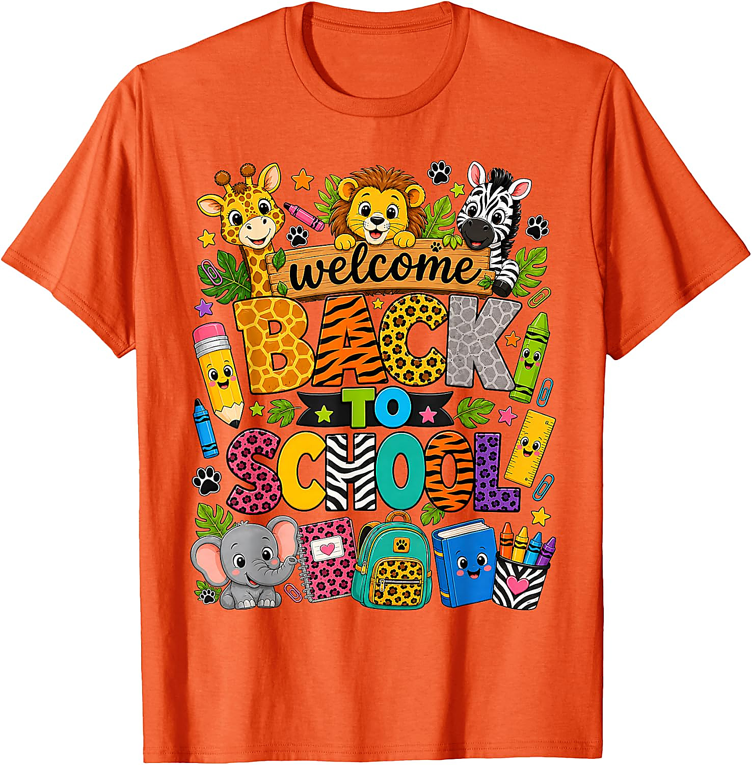 Back to School Safari Animals T-Shirt for Kids & Teachers