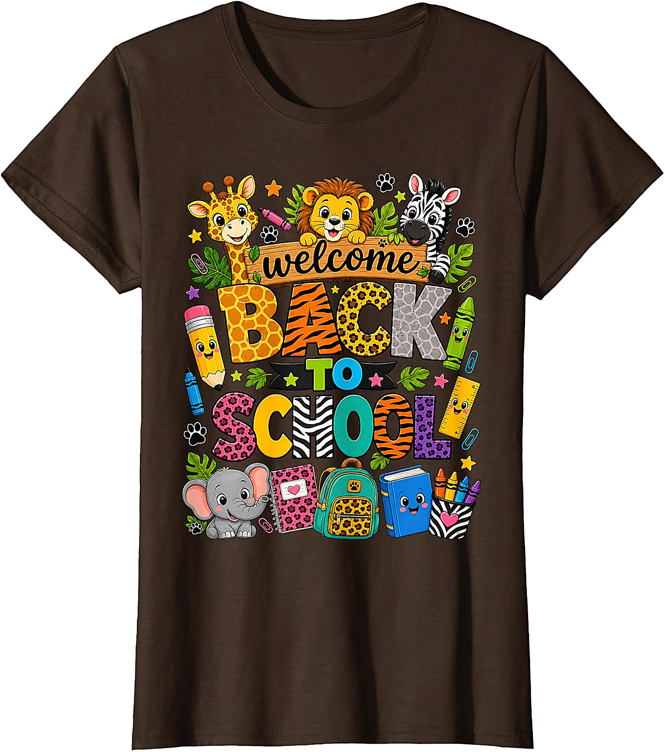 Back to School Safari Animals T-Shirt for Kids & Teachers